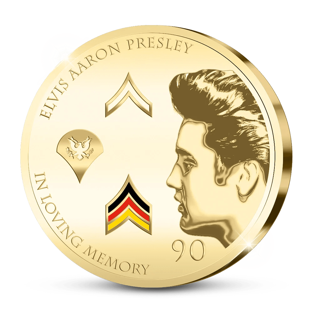 De vergulde “Elvis in Germany’ Herdenkingsuitgifte van Amerika - Edel Collecties