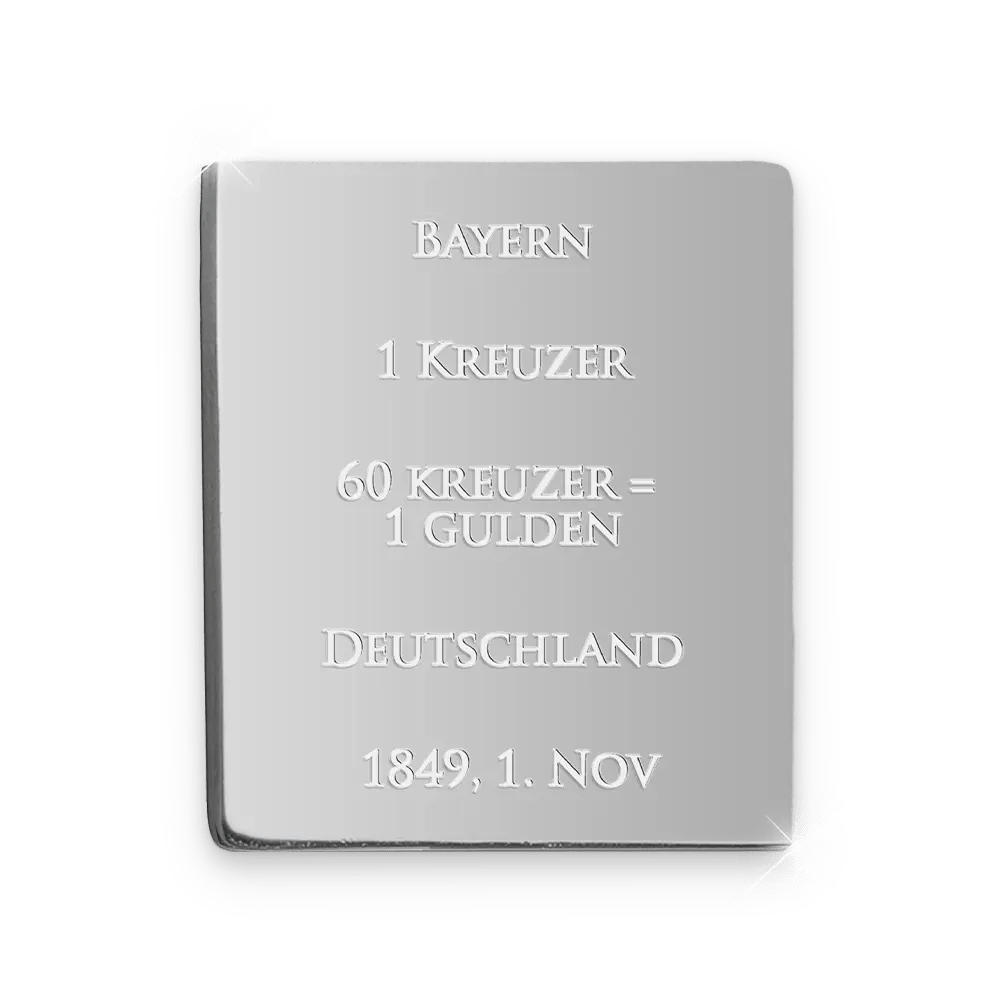 “Schwarzer Einser” Postzegel van Duitsland in verzilverde replica uitvoering - Edel Collecties